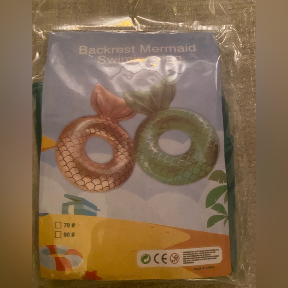 Free with Purchase ! Mermaid Swim inflatable pool floatie with back rest